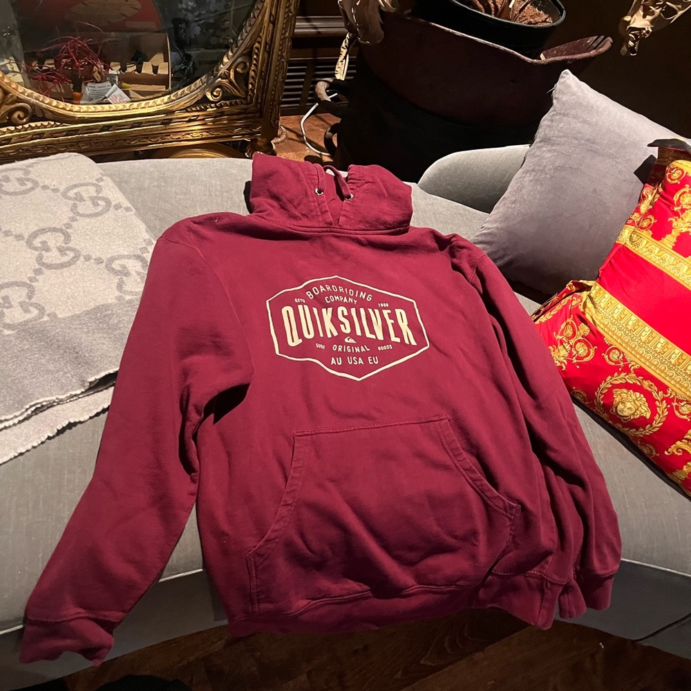 Quiksilver Burgundy Hoodie with Logo